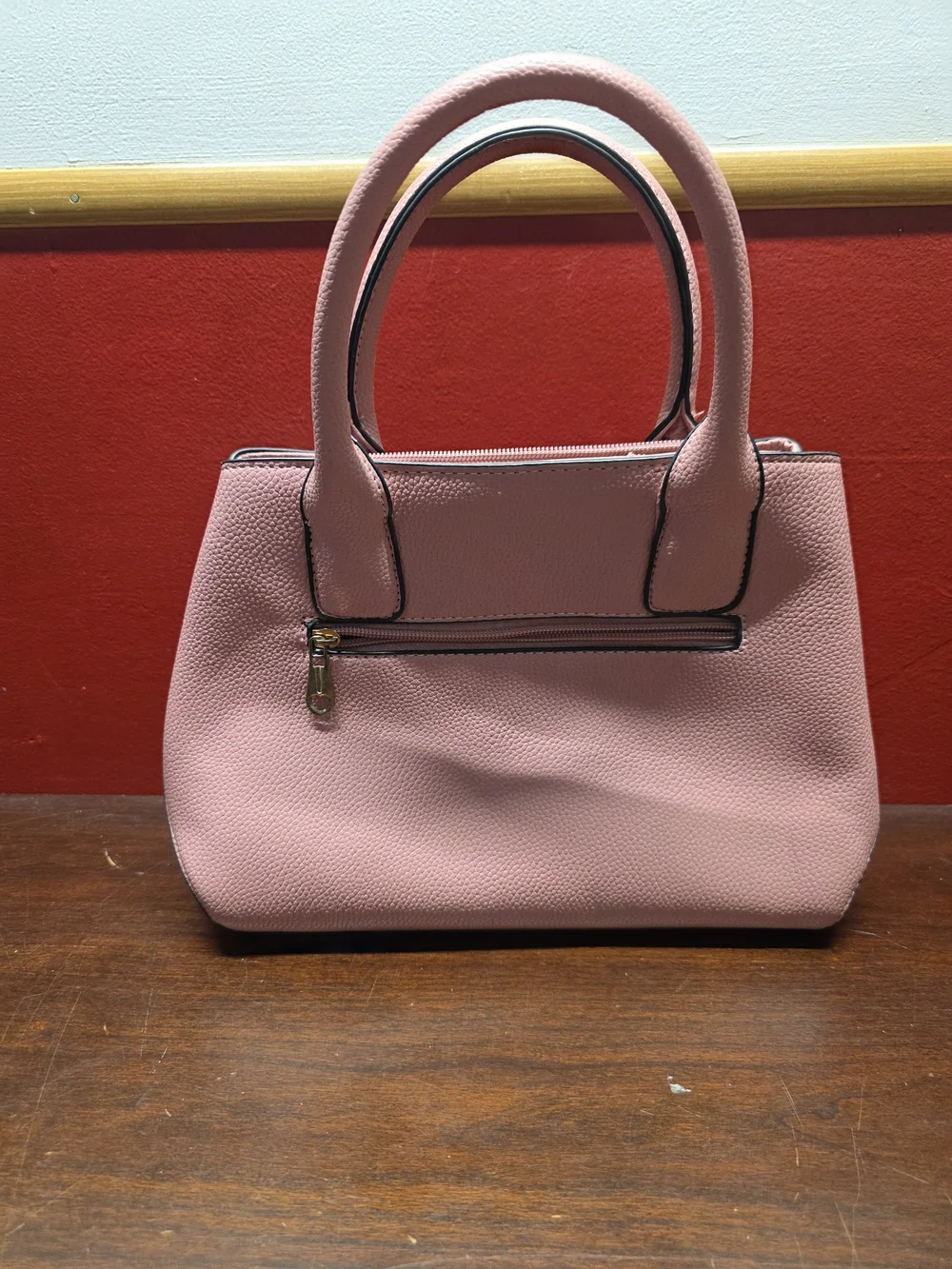 Chic Pink Satchel with Bow Charm and Gold Accents - Picture 2 of 8